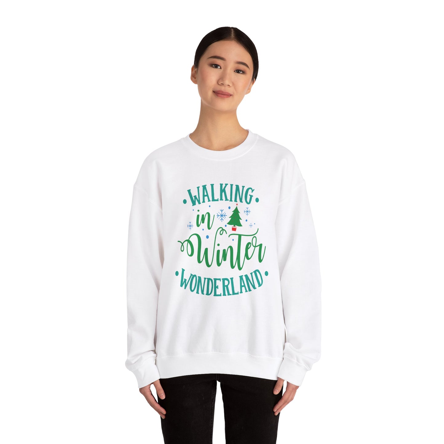 Unisex Heavy Blend Crewneck Sweatshirt Walking In Winter Wonderland ❄️🎶✨