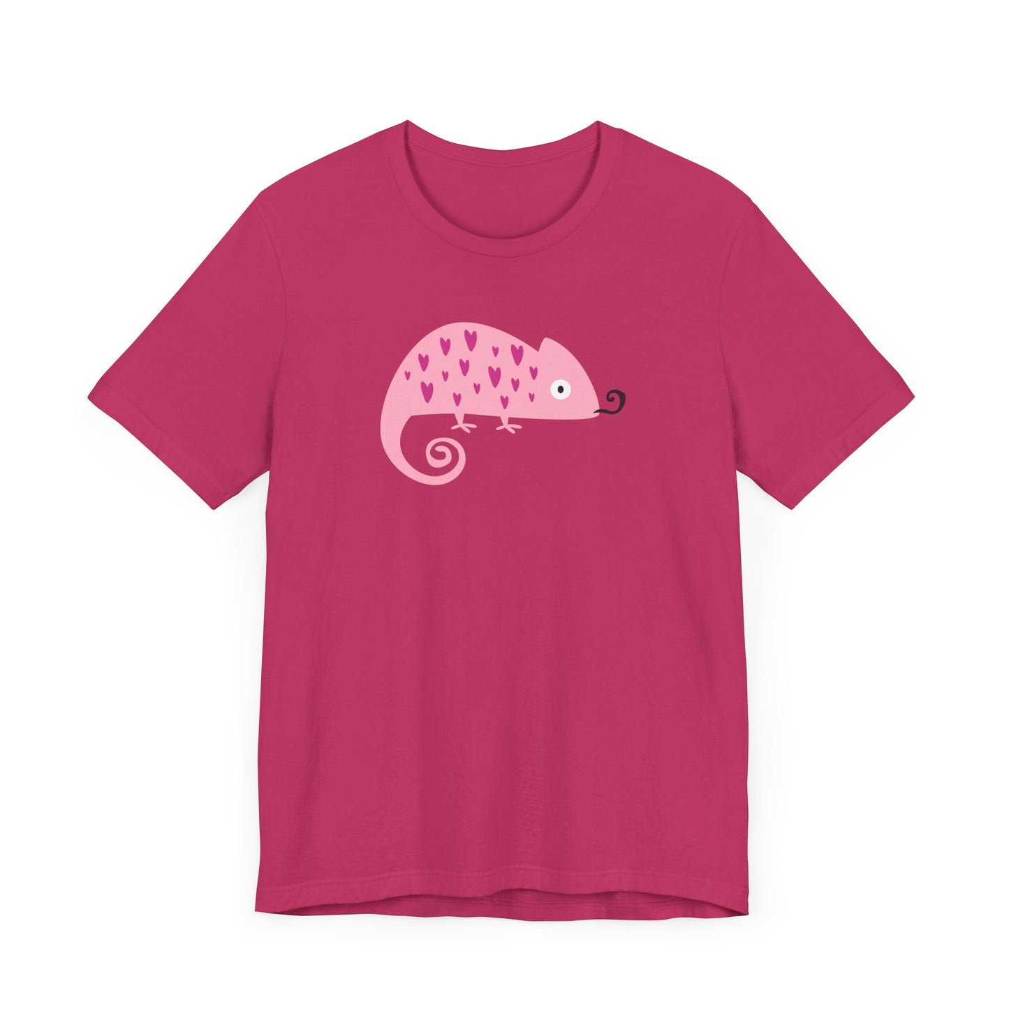 Unisex Jersey Short Sleeve Tee Pink Chameleon Love Heartfelt Charm