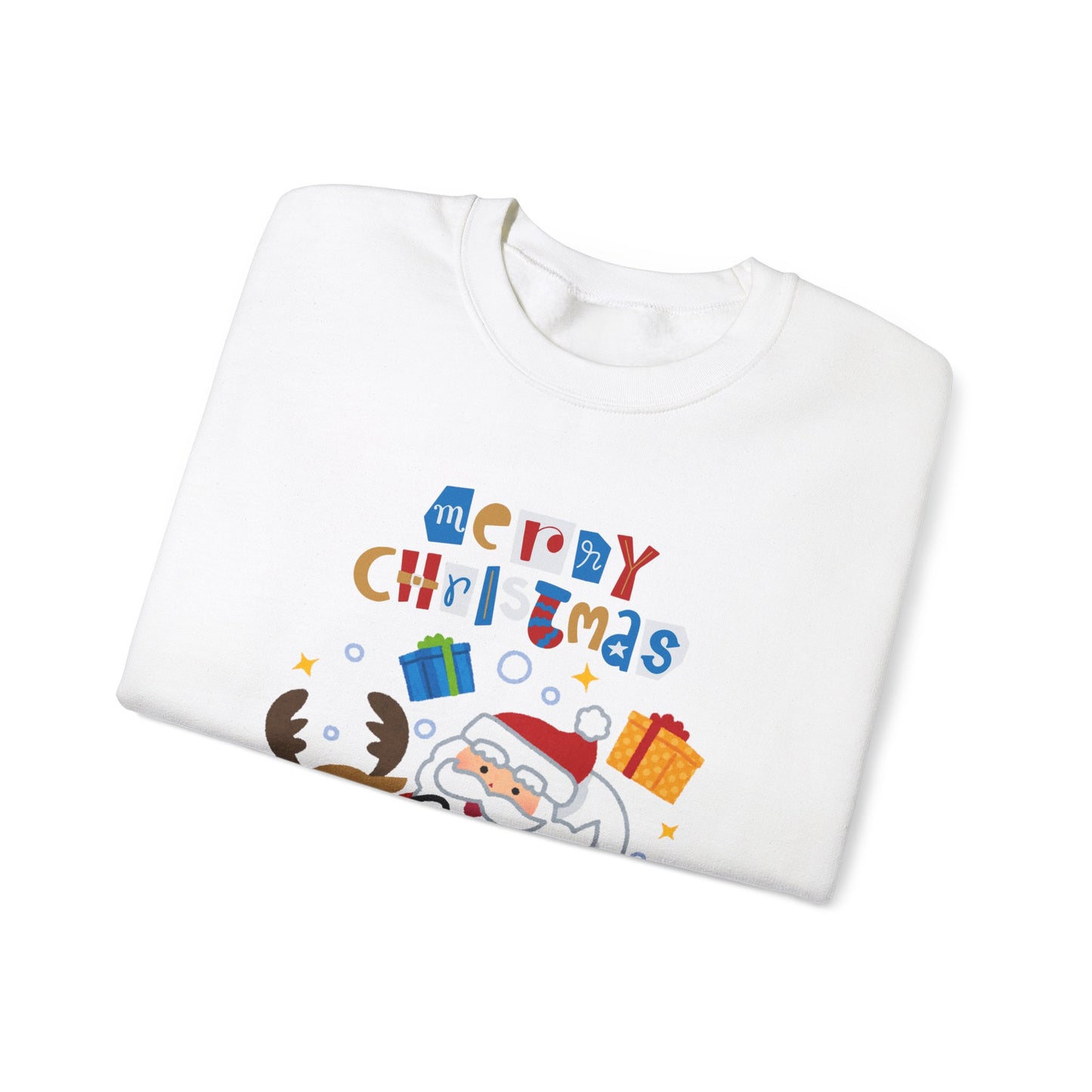 Unisex Heavy Blend Crewneck Sweatshirt Santa & Reindeer Merry Christmas 🎅🦌✨