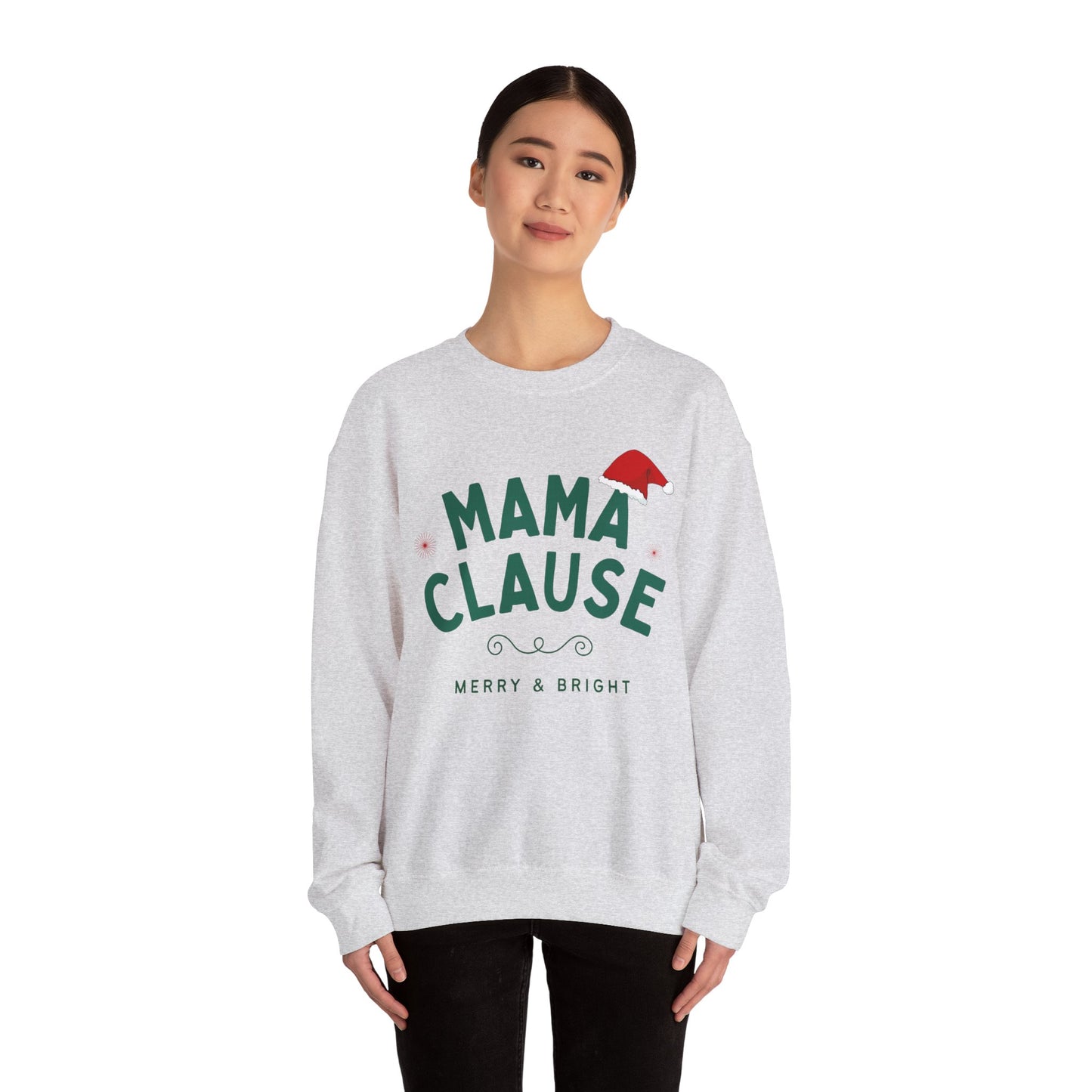 Unisex Heavy Blend Crewneck Sweatshirt Mama Clause Merry & Bright 🎄✨