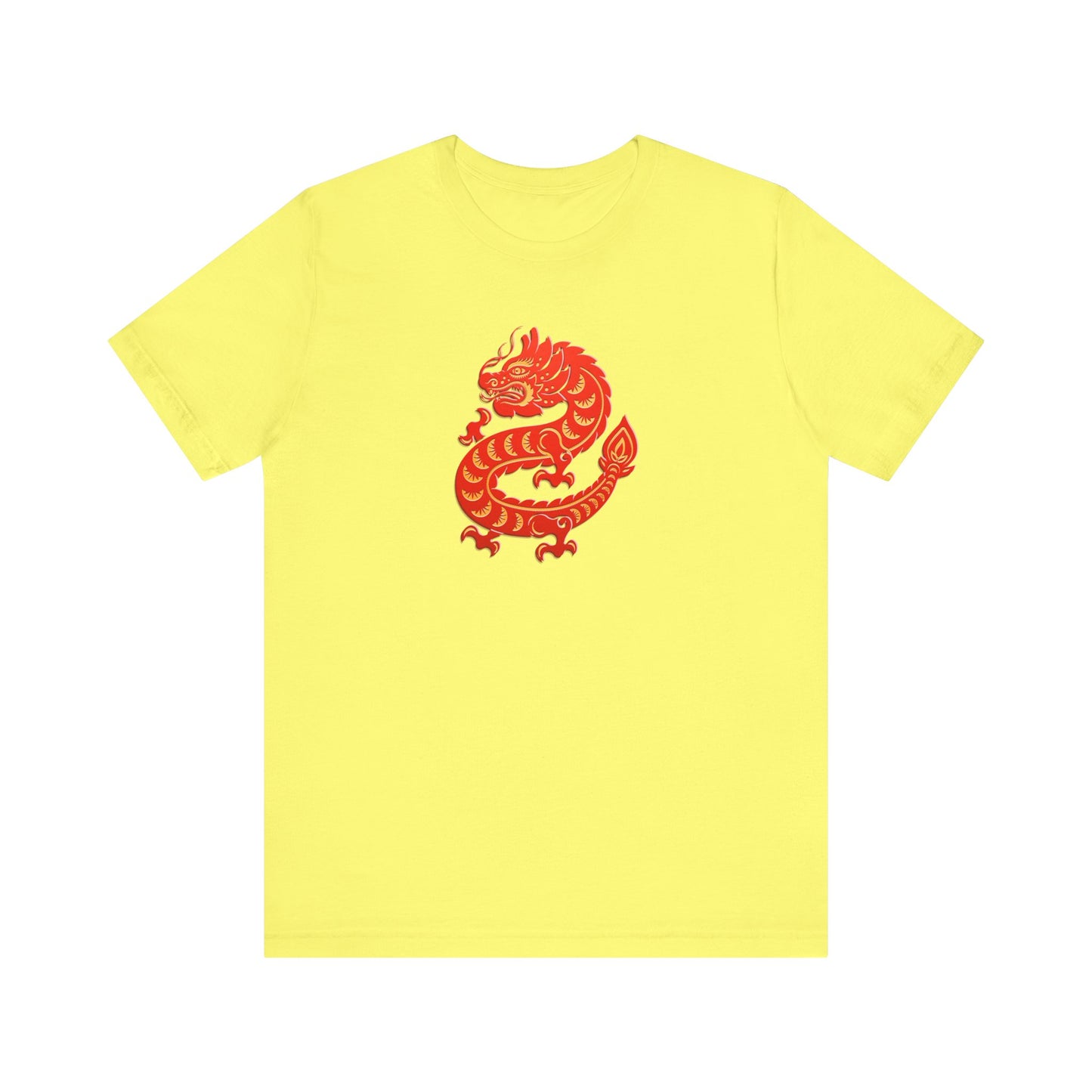 Unisex Jersey Short Sleeve Tee Dragon Magic Chinese New Year Red & Yellow