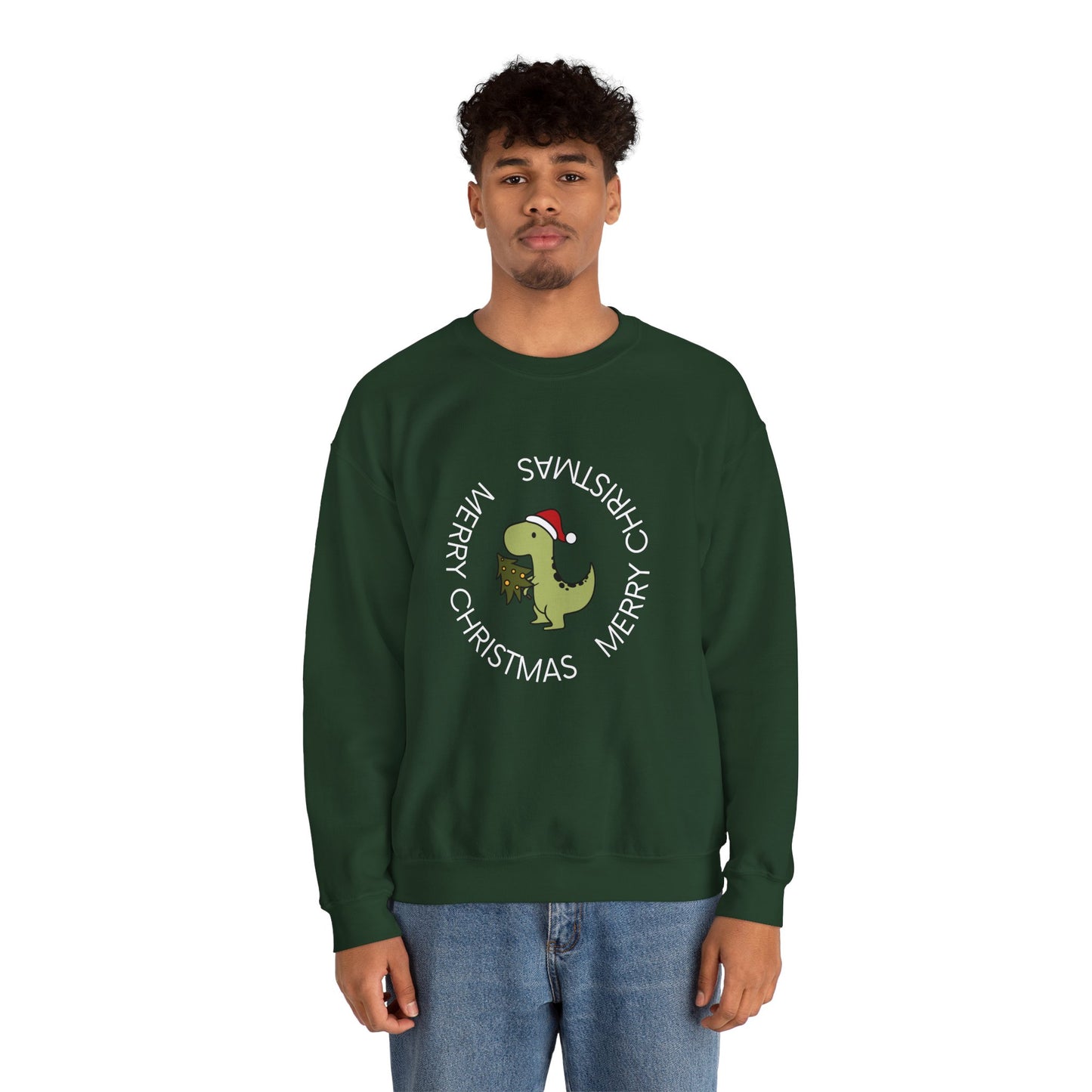 Dino-Merry Christmas 🎄🦖🎅 Unisex Heavy Blend Crewneck Sweatshirt