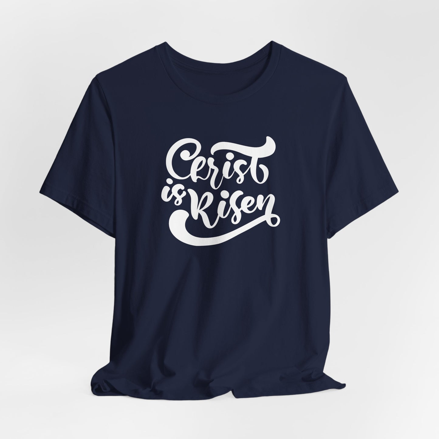 Christ is Risen White Print Unisex Jersey Short Sleeve Tee