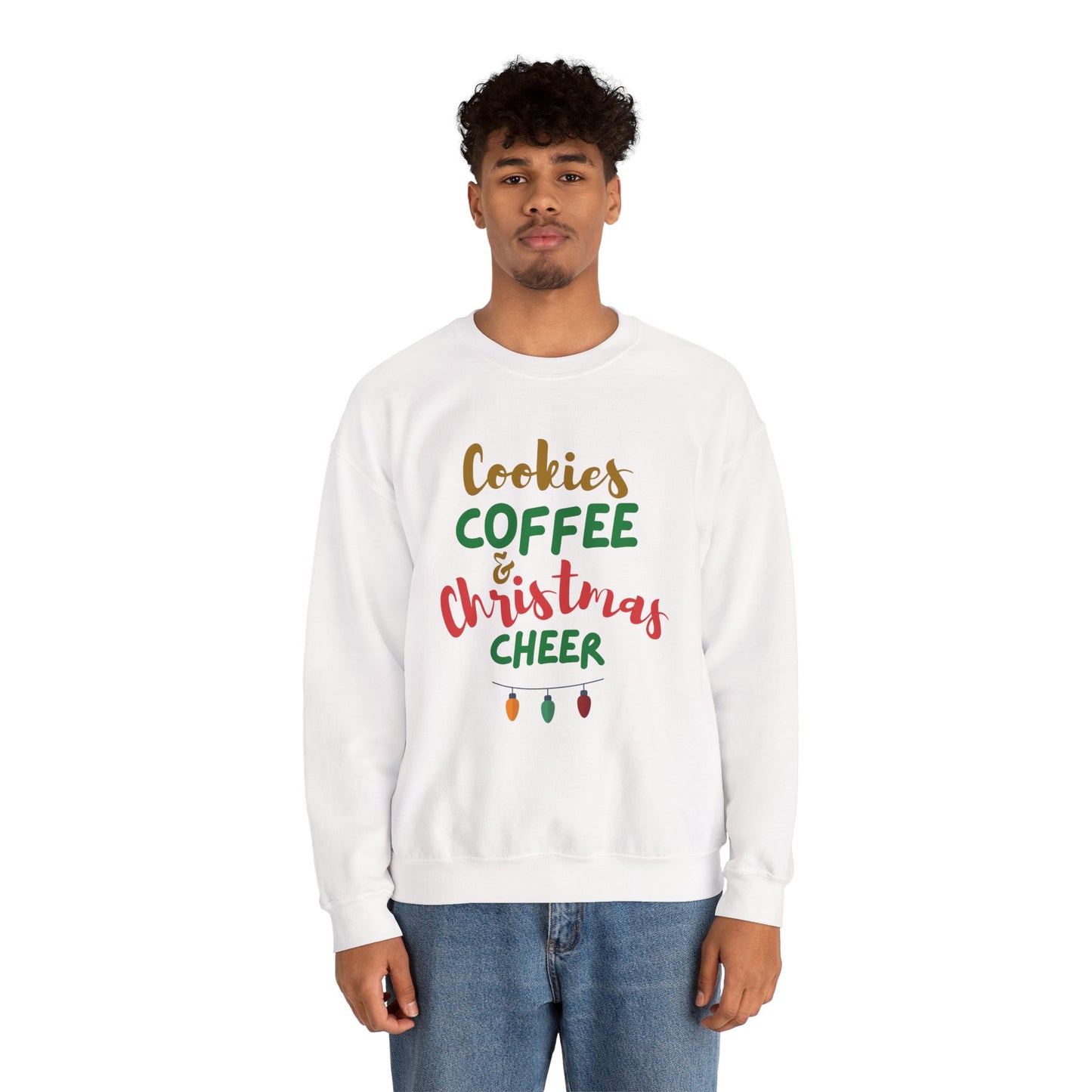 Cookies, Coffee & Christmas Cheer 🍪☕🎄 Unisex Heavy Blend Crewneck Sweatshirt