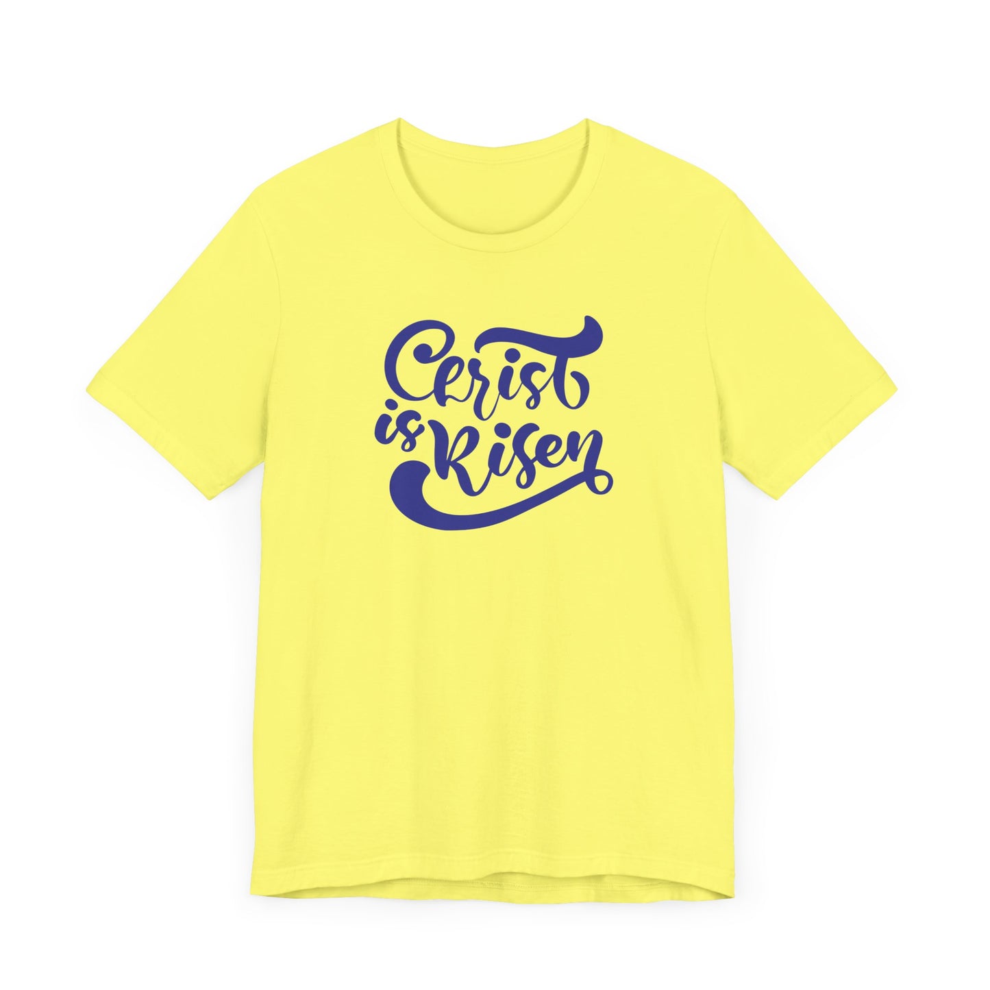 Unisex Jersey Short Sleeve Tee Easter 'Christ is Risen' Navy Print