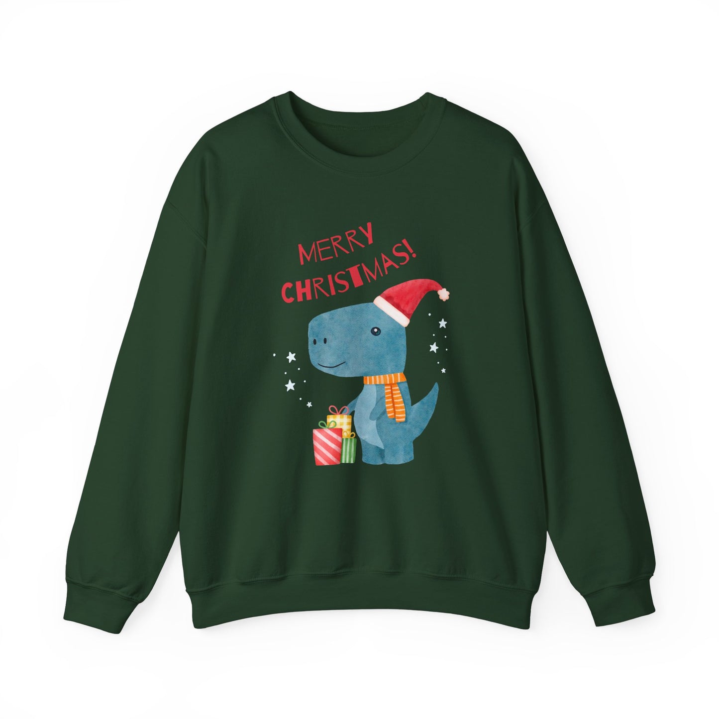 Unisex Heavy Blend Crewneck Sweatshirt Merry Christmas Dino 🎄🦖🎁