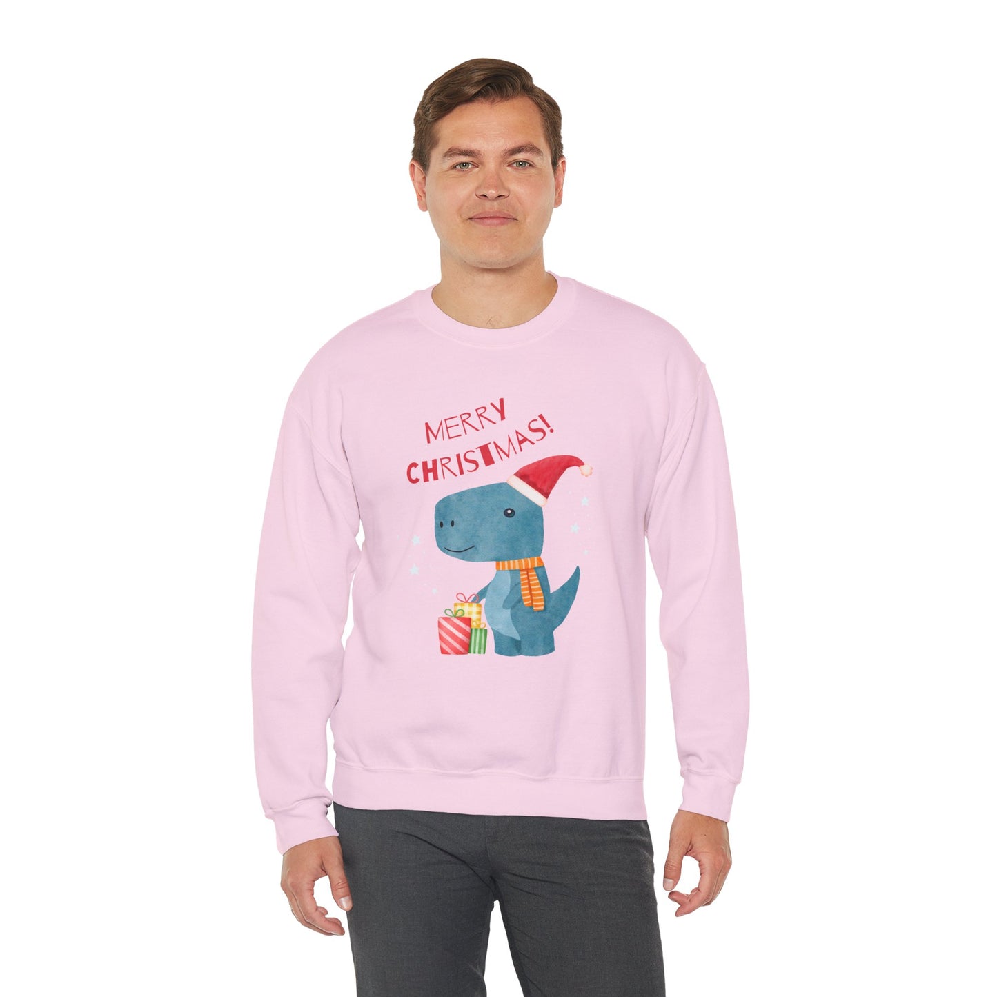 Merry Christmas Dino 🎄🦖🎁 Unisex Heavy Blend Crewneck Sweatshirt