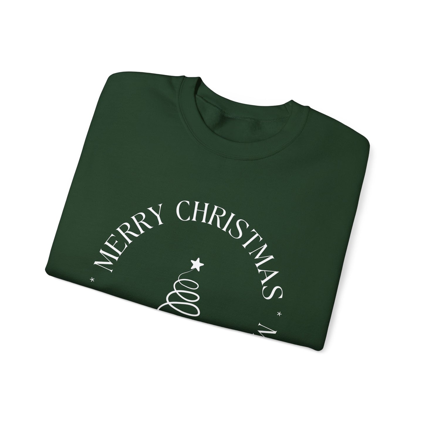 Unisex Heavy Blend Crewneck Sweatshirt Elegant Merry Christmas Tree 🎄✨