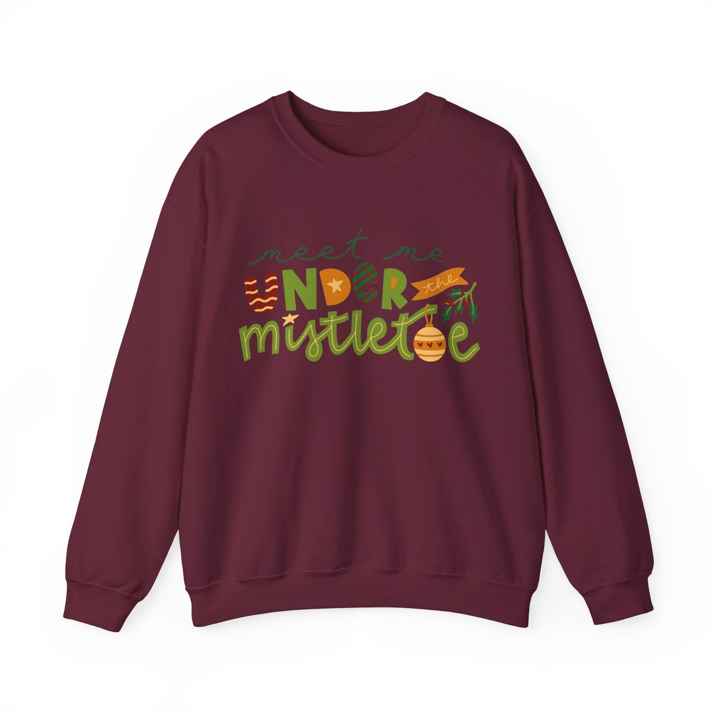 Unisex Heavy Blend Crewneck Sweatshirt Meet Me Under The Mistletoe 🎄💋✨