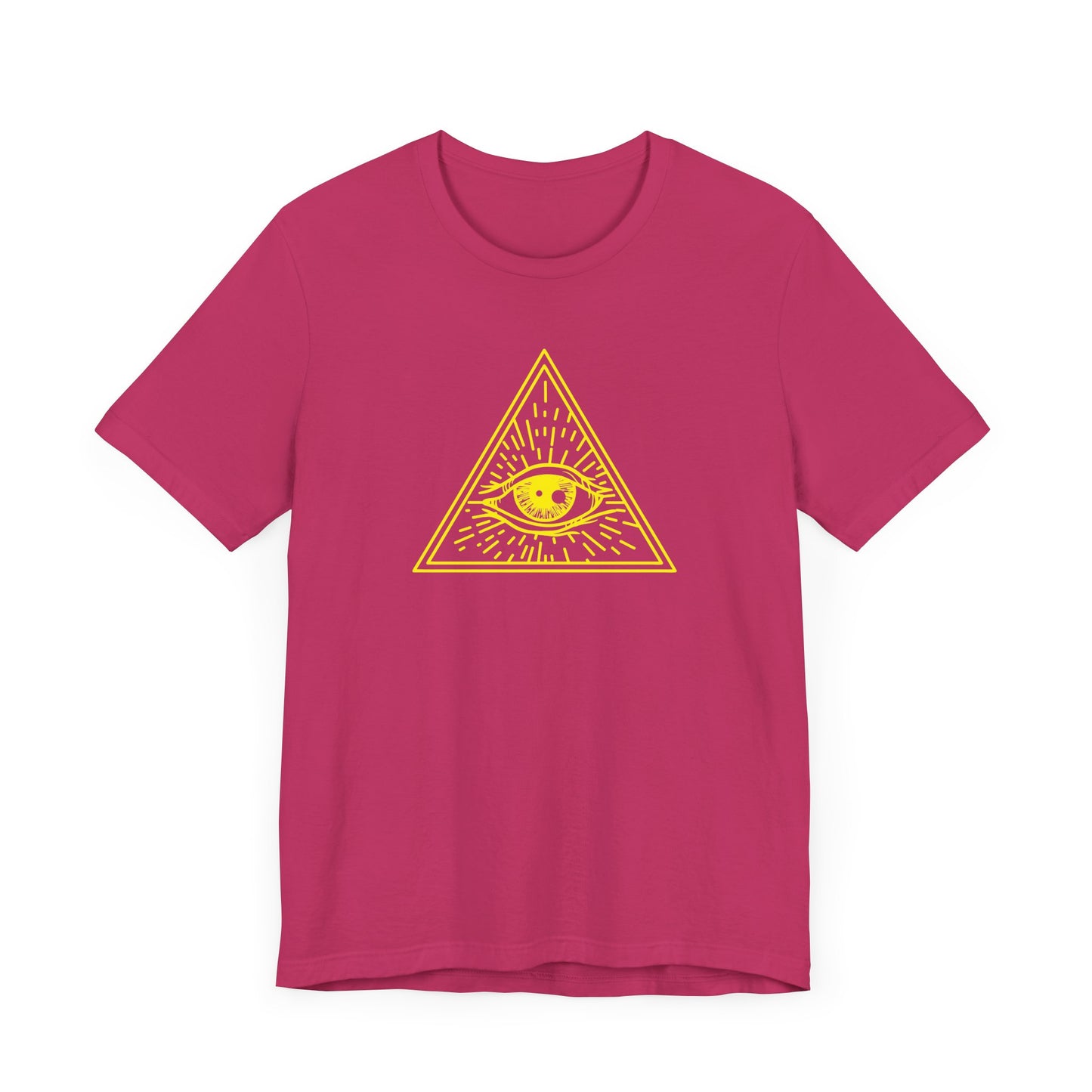 Unisex Jersey Short Sleeve Tee "Eye of Providence" All Seeing Eye Yellow Print