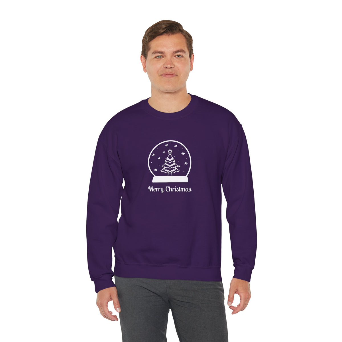 Snow Globe with Merry Christmas 🎄❄️✨ Unisex Heavy Blend Crewneck Sweatshirt