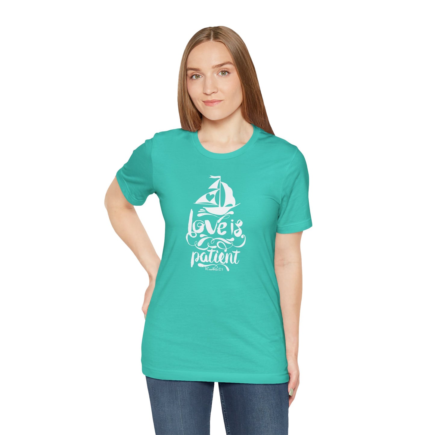 Love Is Patient Corinthians 13:4 Unisex Jersey Short Sleeve Tee