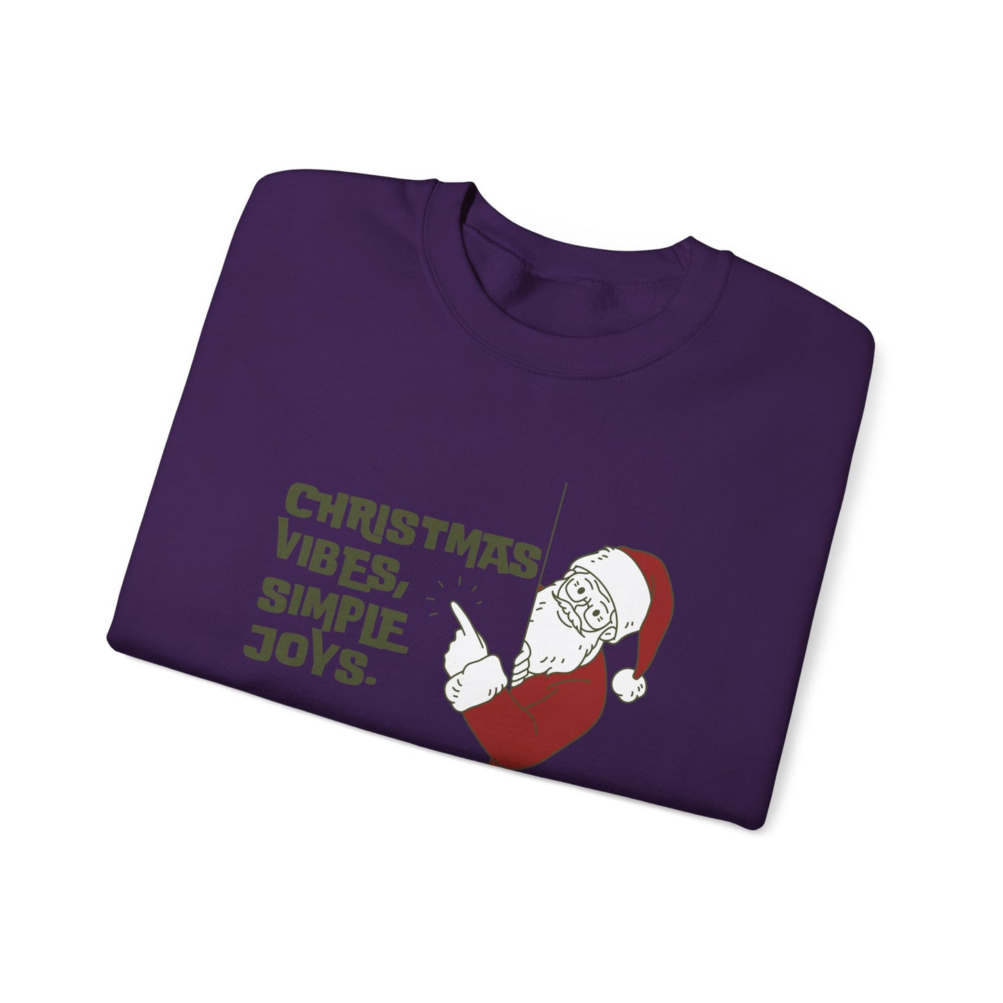 Unisex Heavy Blend Crewneck Sweatshirt Christmas Vibes Simple Joys with Santa 🎅✨
