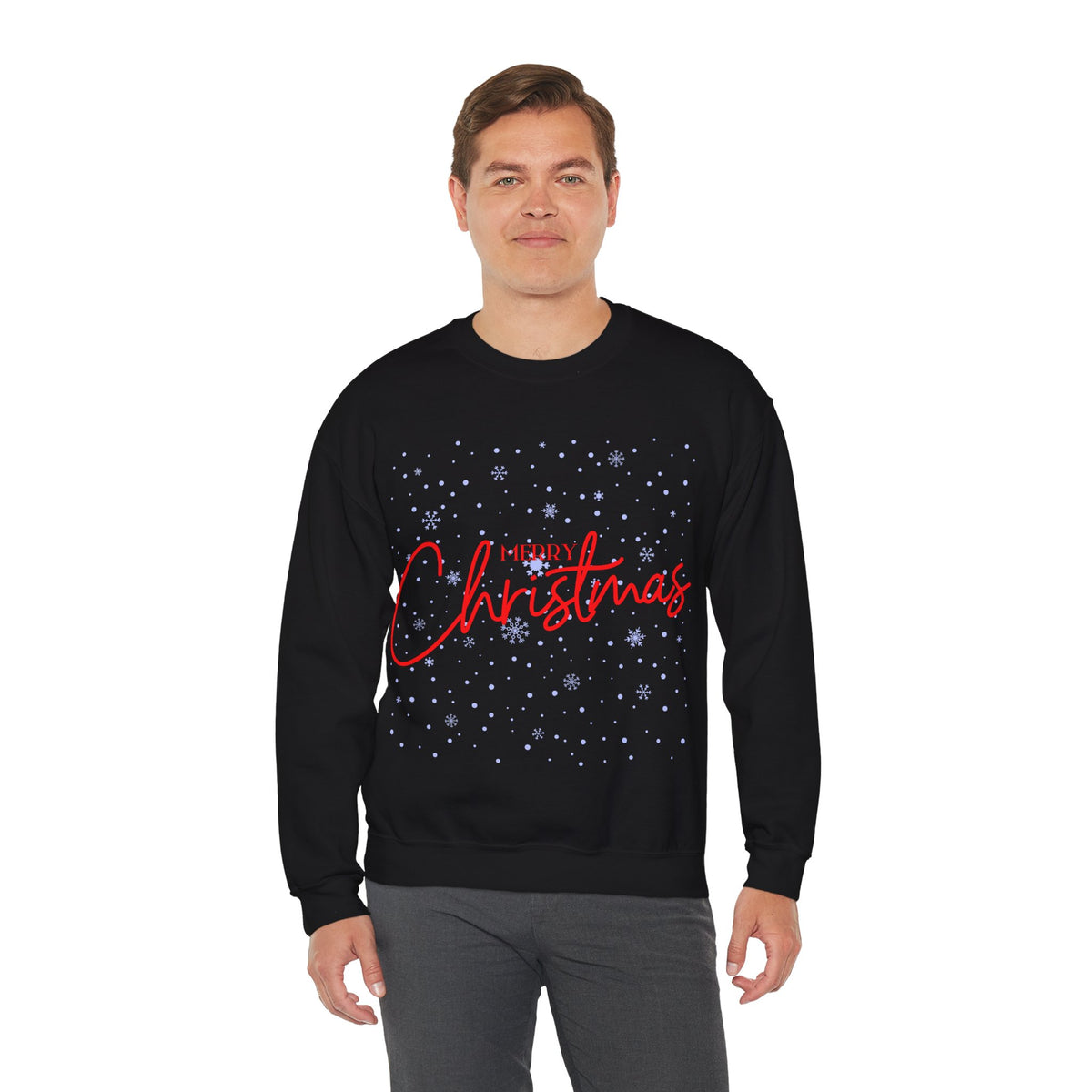 Merry Christmas Snowflakes ❄️🎄✨ Unisex Heavy Blend Crewneck Sweatshirt