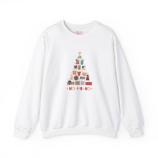 Unisex Heavy Blend Crewneck Sweatshirt Ho Ho Ho Christmas Tree 🎁🎄✨