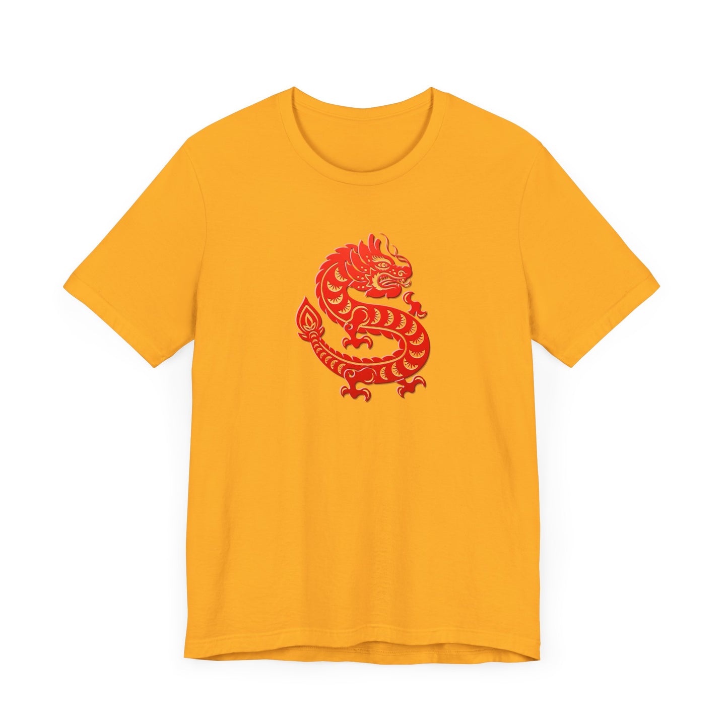 Unisex Jersey Short Sleeve Tee Dragon Magic Chinese New Year Red & Yellow