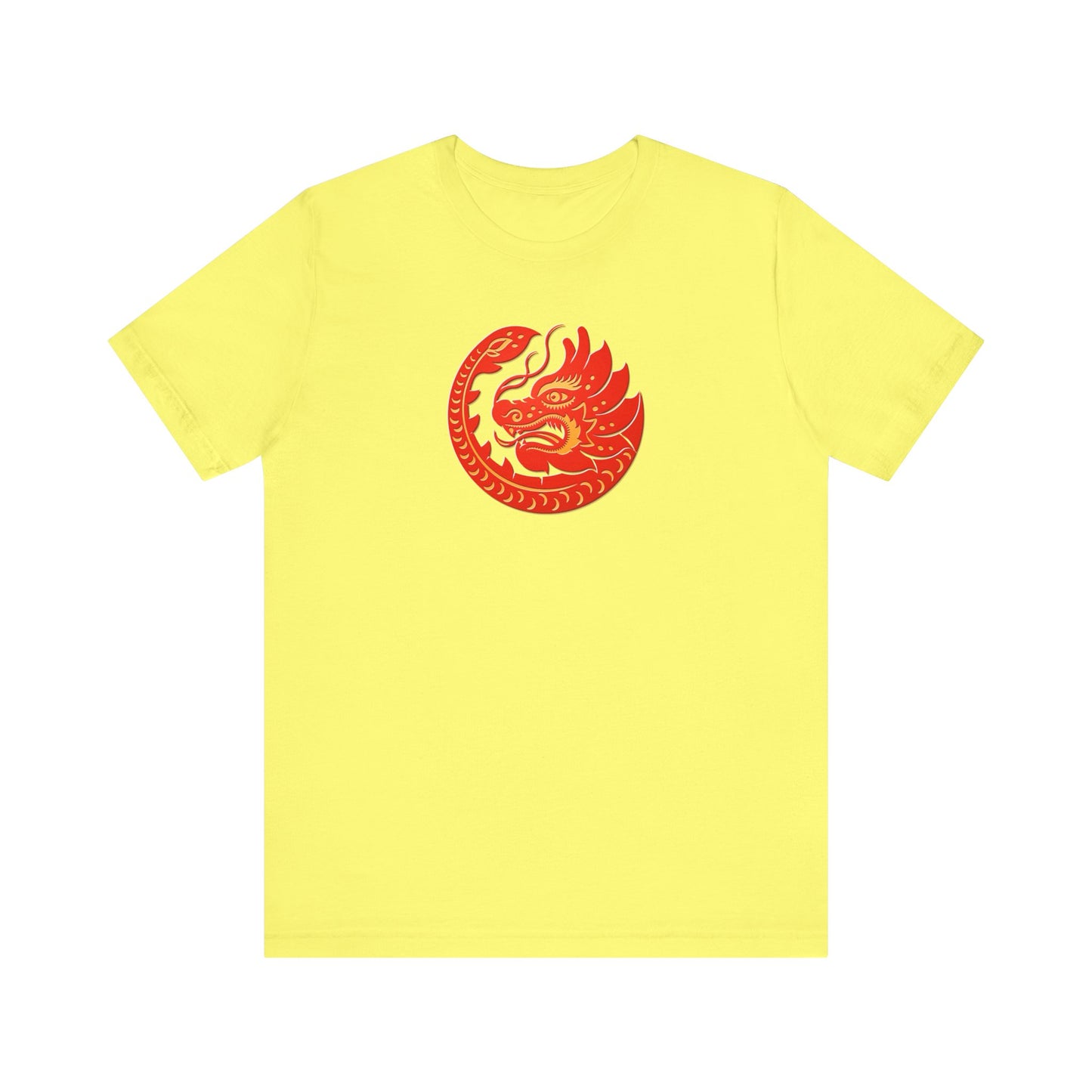 Unisex Jersey Short Sleeve Tee Dragon Magic Chinese New Year Red & Yellow