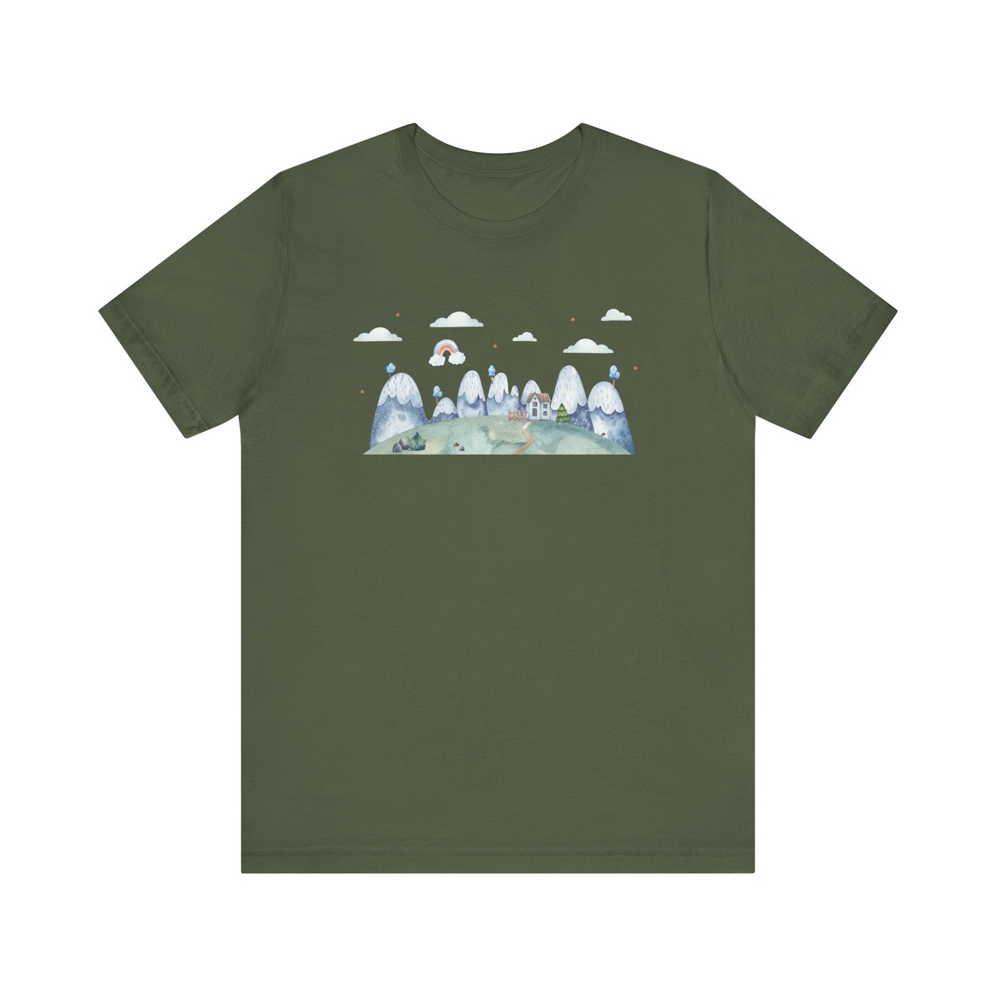 Unisex Jersey Short Sleeve Tee House on a Winter Hill