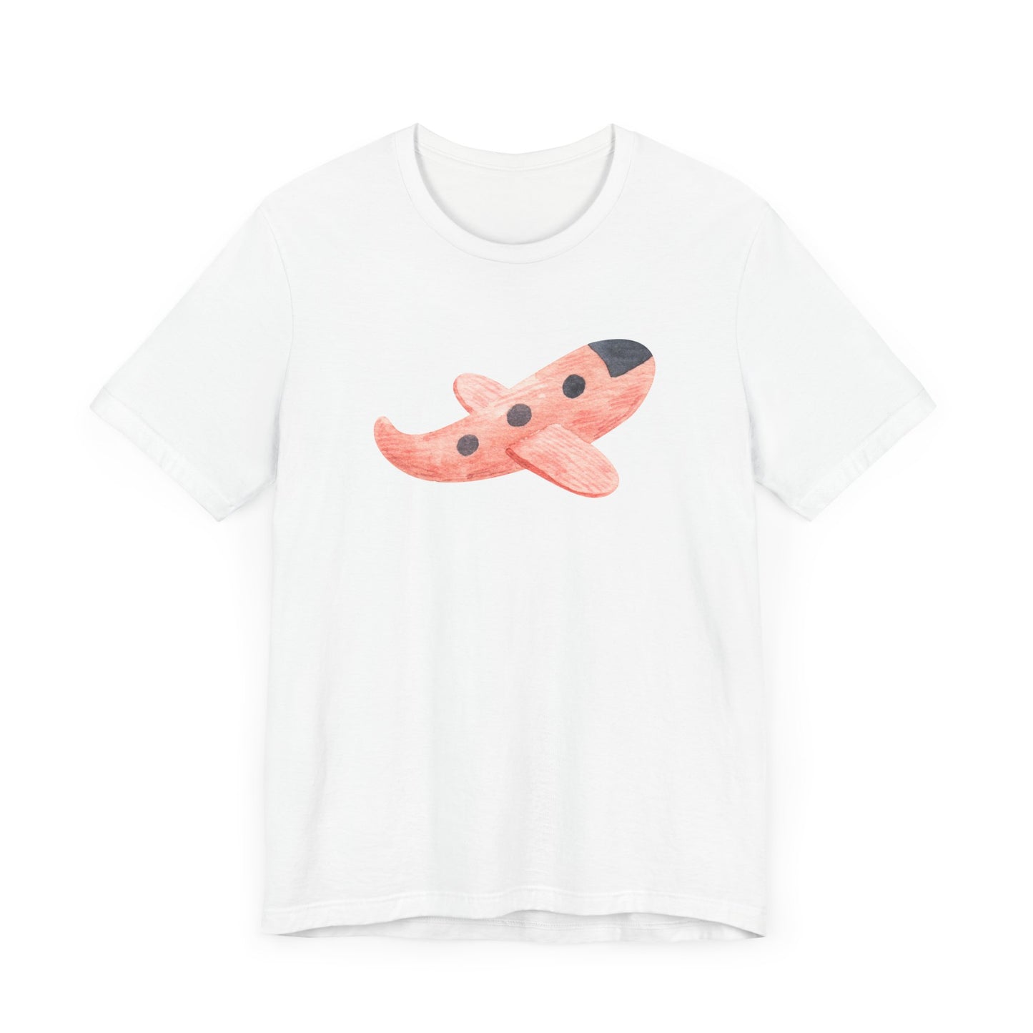 Unisex Jersey Short Sleeve Tee Kids' Airplane Drawing Red Print