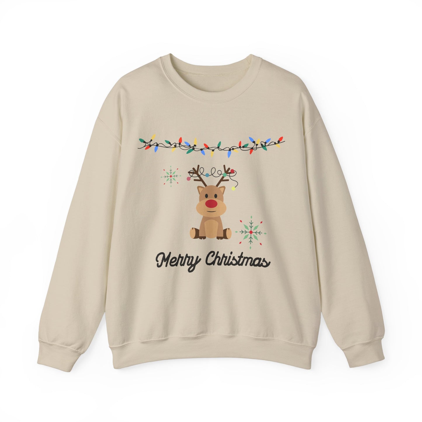 Unisex Heavy Blend Crewneck Sweatshirt Merry Christmas Reindeer 🎄🦌✨