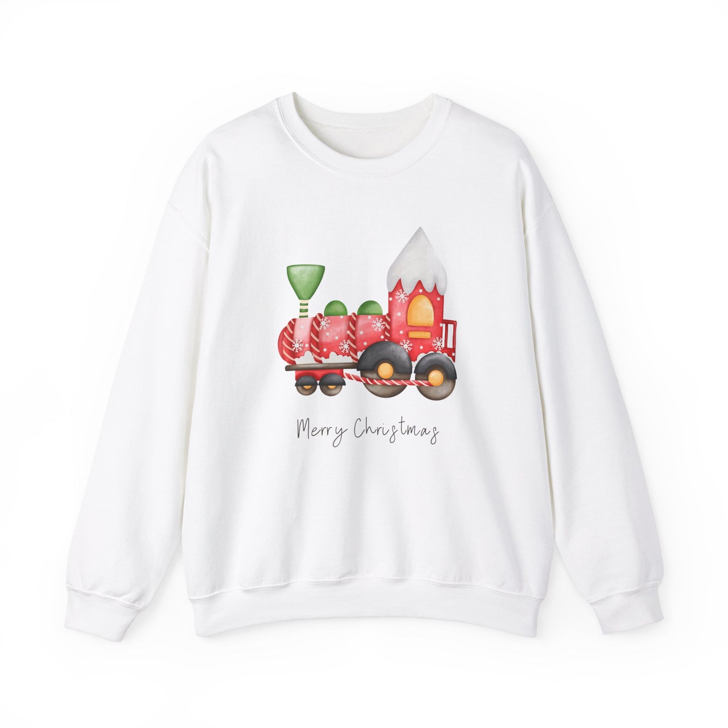 Unisex Heavy Blend Crewneck Sweatshirt Merry Christmas Steam Train 🚂🎄✨