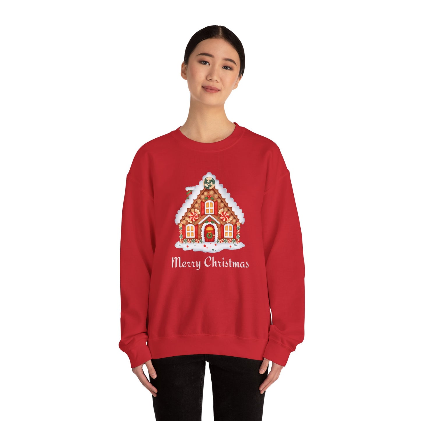 Christmas Gingerbread House 🎄🍬✨ Unisex Heavy Blend Crewneck Sweatshirt