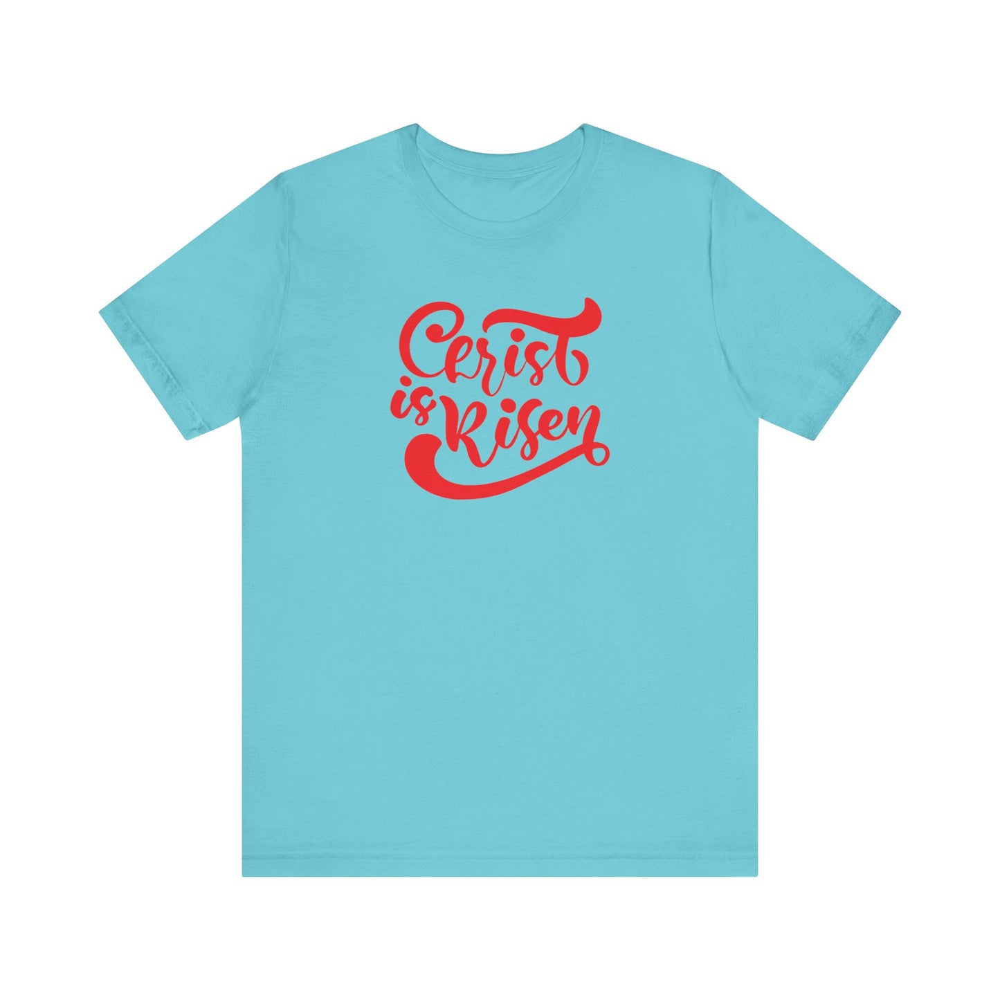 Christ is Risen Red Print Unisex Jersey Short Sleeve Tee