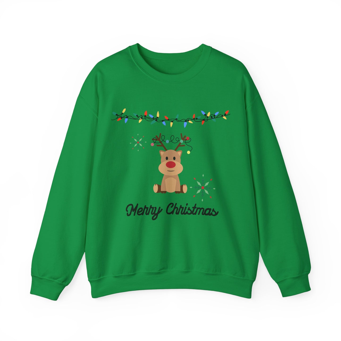 Unisex Heavy Blend Crewneck Sweatshirt Merry Christmas Reindeer 🎄🦌✨