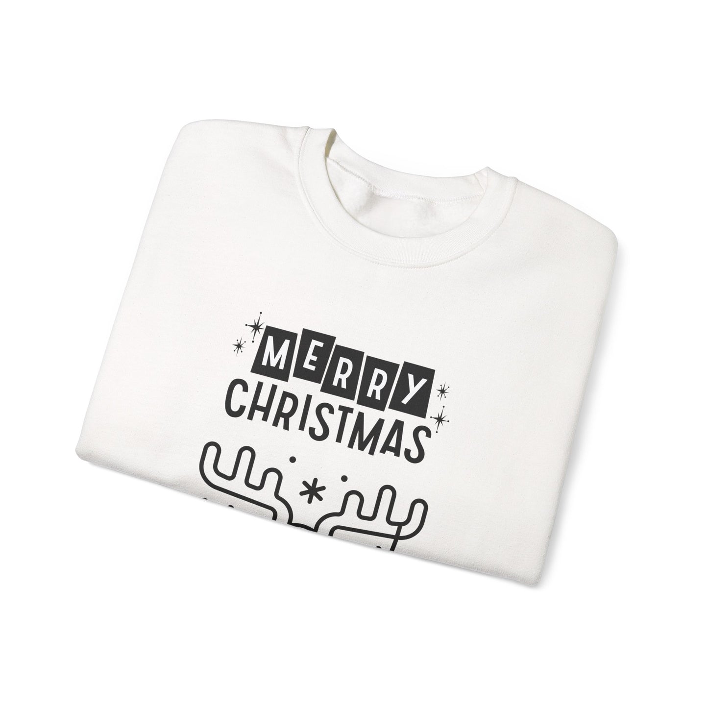 Merry Christmas Reindeer 🎄🦌✨ Unisex Heavy Blend Crewneck Sweatshirt