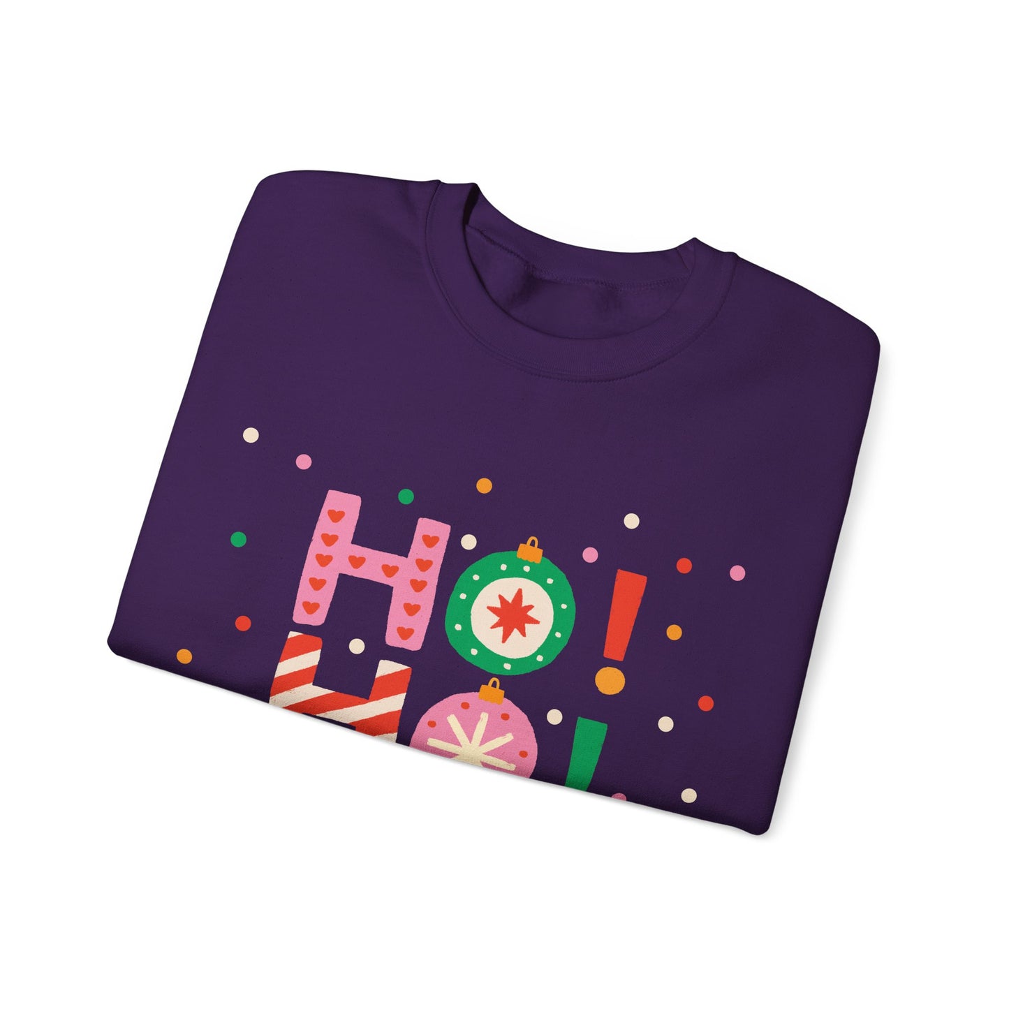 Unisex Heavy Blend Crewneck Sweatshirt Colorful Ho Ho Ho version 2 🎅✨