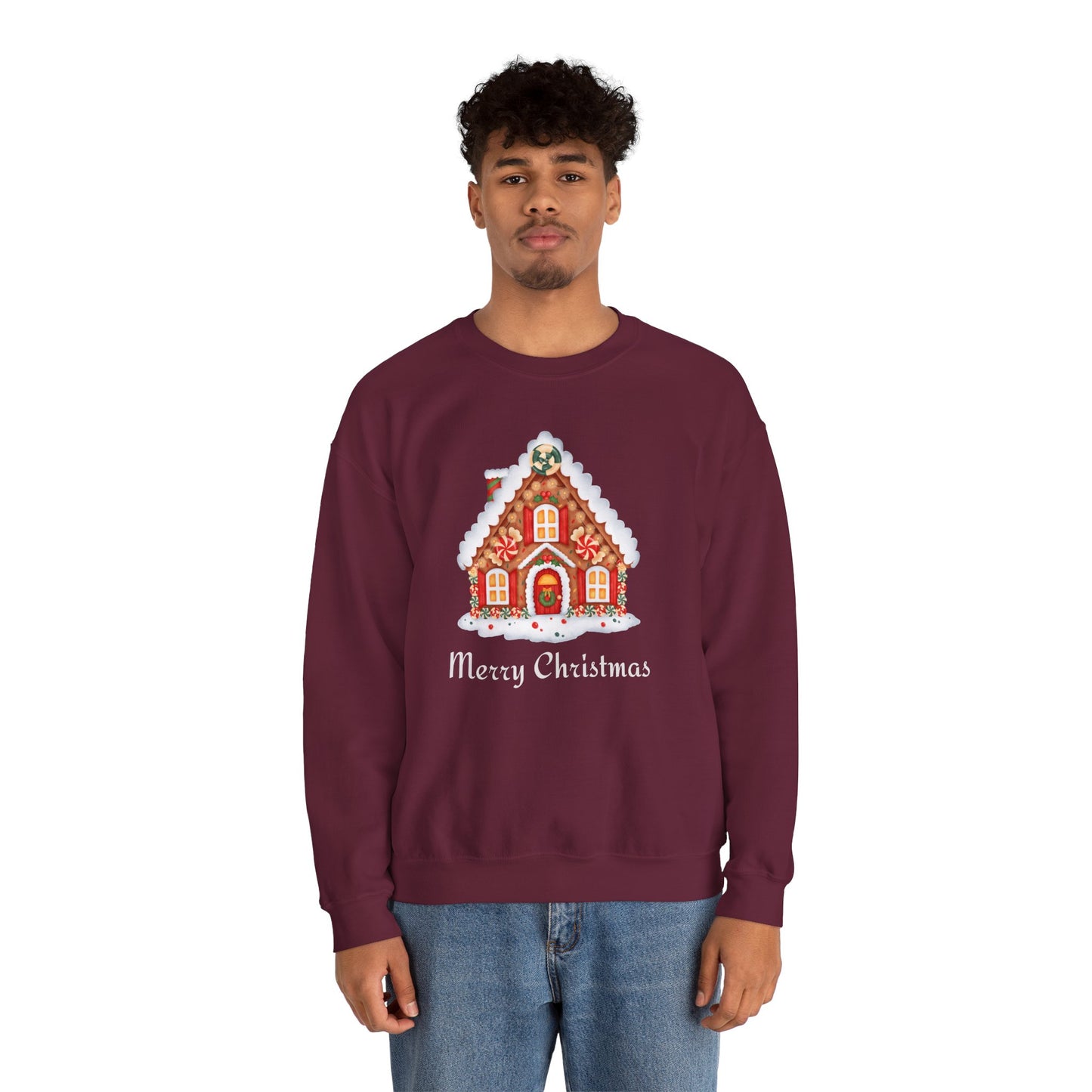 Christmas Gingerbread House 🎄🍬✨ Unisex Heavy Blend Crewneck Sweatshirt