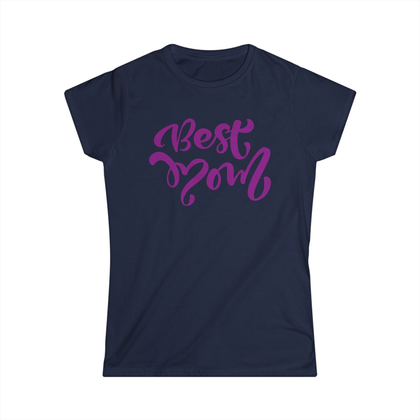 Women's Softstyle Tee Best Mom Purple Color Print