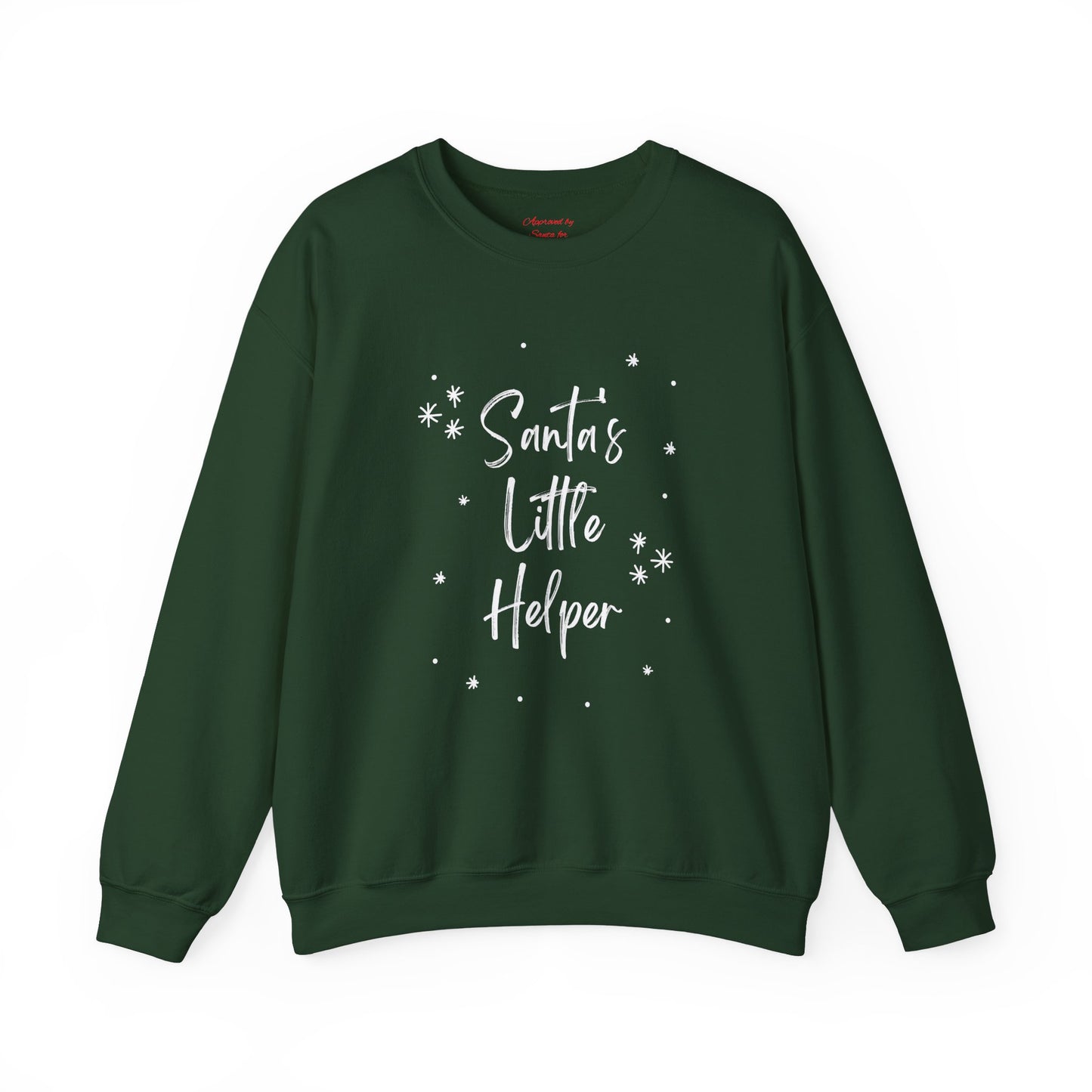 Unisex Heavy Blend Crewneck Sweatshirt Santa's Little Helper with Snowflakes 🎅❄️✨