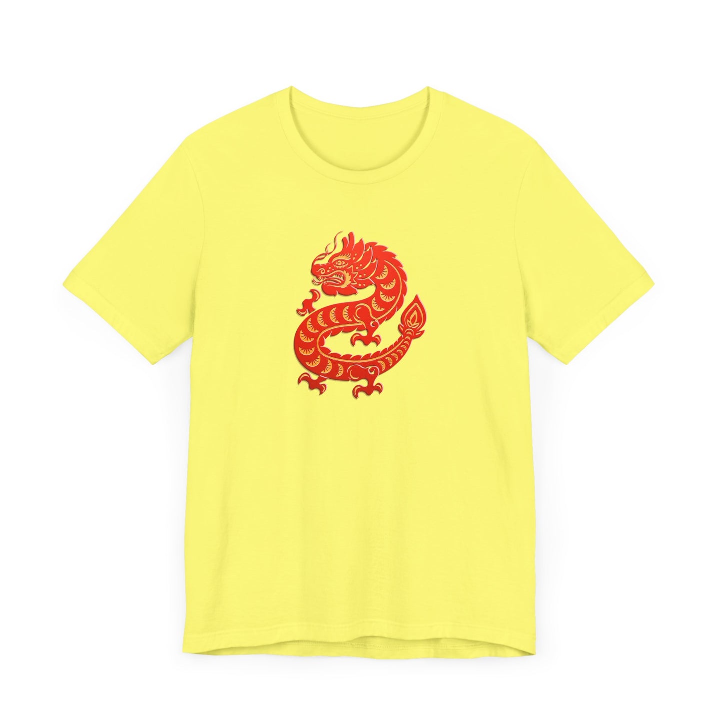 Unisex Jersey Short Sleeve Tee Dragon Magic Chinese New Year Red & Yellow