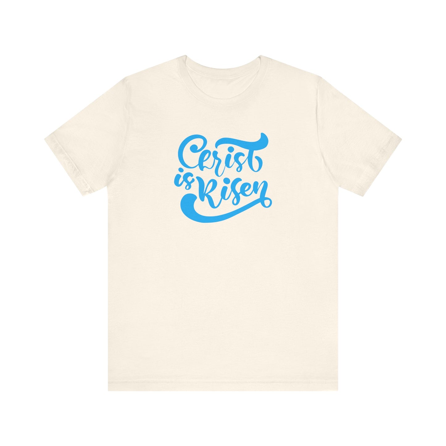 Christ is Risen Blue Print Unisex Jersey Short Sleeve Tee