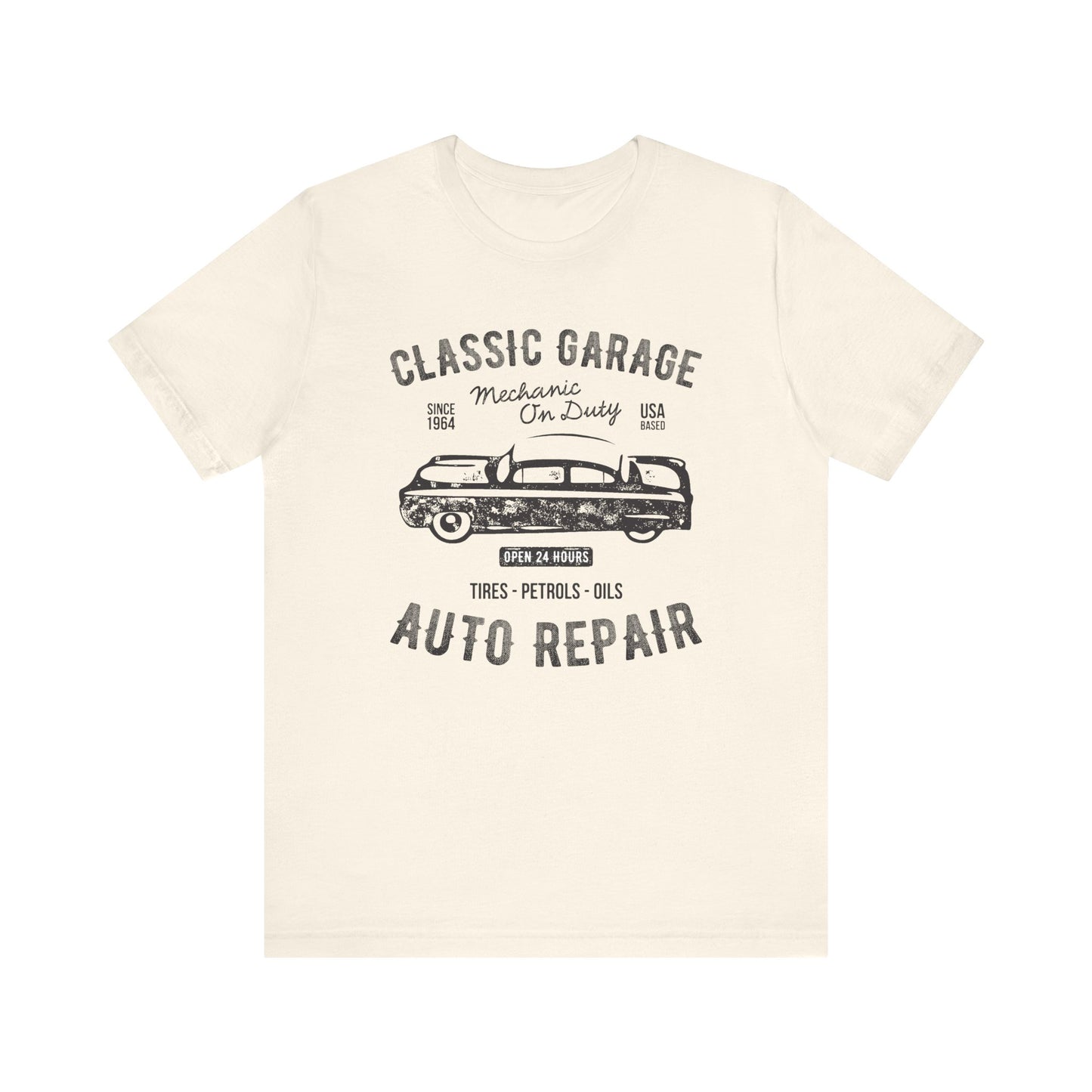 Unisex Jersey Short Sleeve Tee Classic Garage Auto Repair Black Print