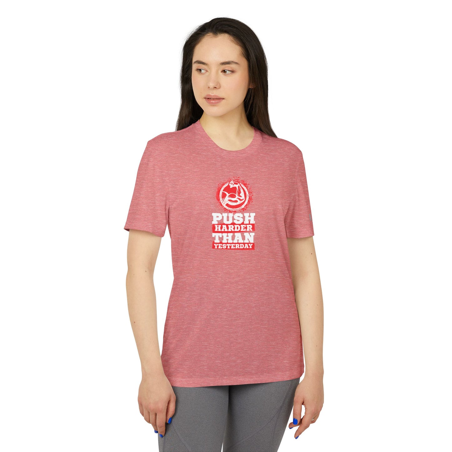 Push Harder Than Yesterday Adidas Unisex Sport T-Shirt