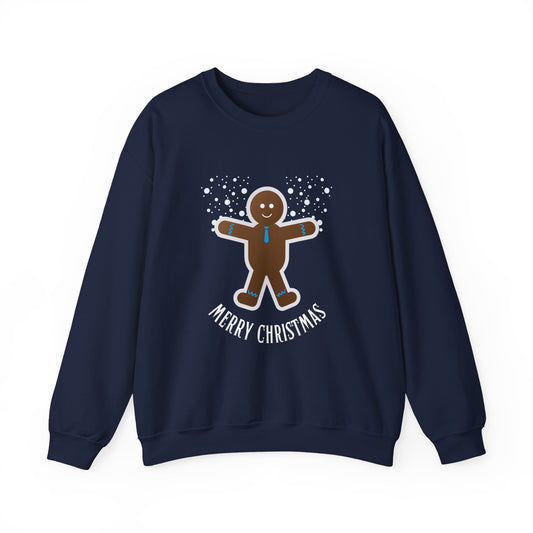 Unisex Heavy Blend Crewneck Sweatshirt Merry Christmas Happy Gingerbread Man 🎄🍪✨