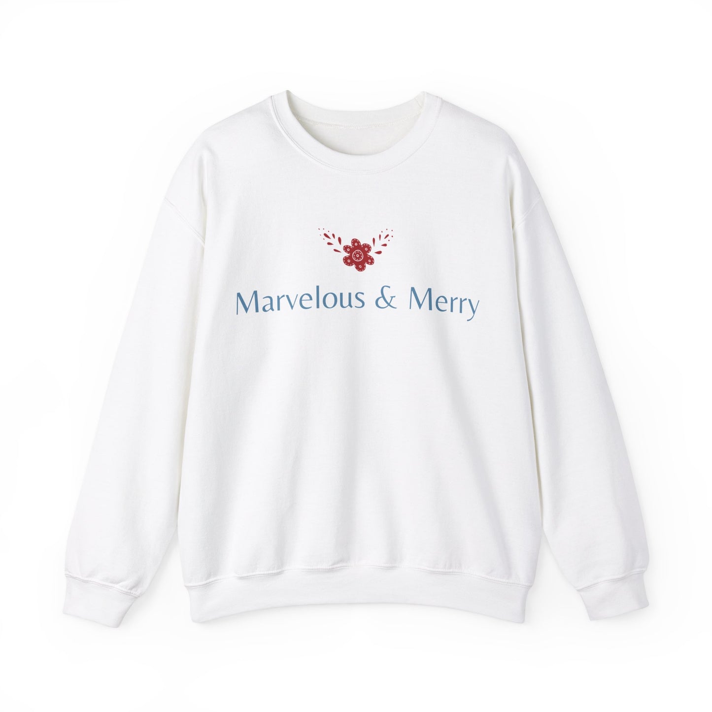 Unisex Heavy Blend Crewneck Sweatshirt Marvelous & Merry Floral Emblem 🌼✨