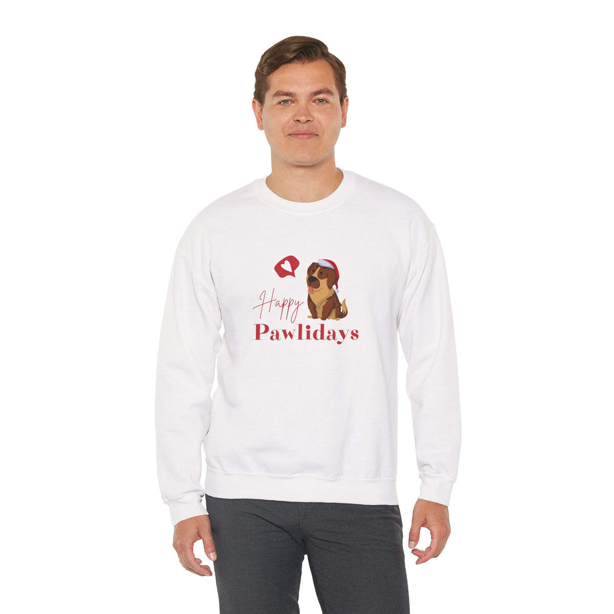 Happy Pawlidays with Santa Dog 🎅🐾❤️ Unisex Heavy Blend Crewneck Sweatshirt