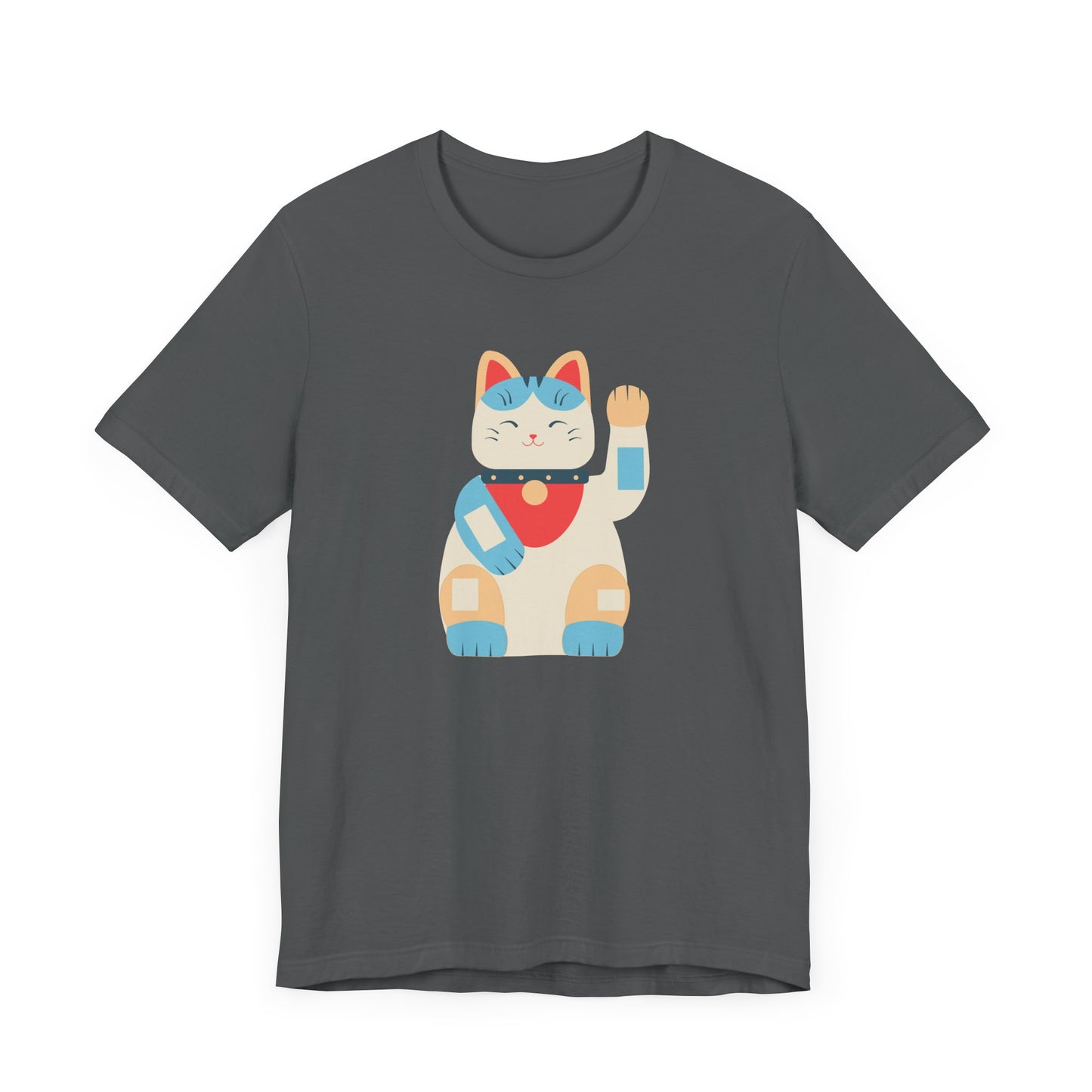 Good Vibes With Maneki-Neko Cat Unisex Jersey Short Sleeve Tee