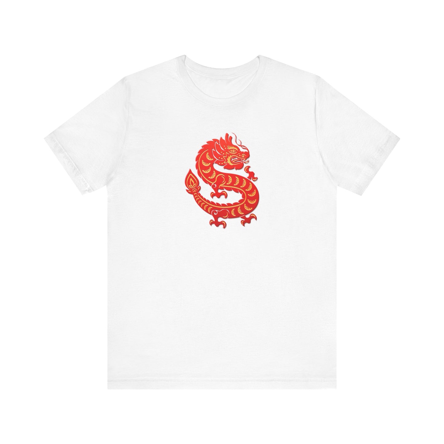 Unisex Jersey Short Sleeve Tee Dragon Magic Chinese New Year Red & Yellow