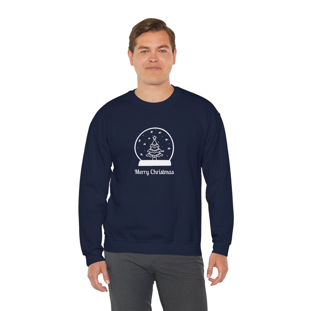 Snow Globe with Merry Christmas 🎄❄️✨ Unisex Heavy Blend Crewneck Sweatshirt