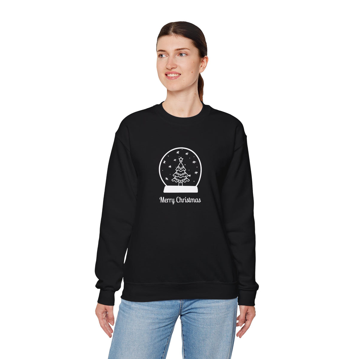 Snow Globe with Merry Christmas 🎄❄️✨ Unisex Heavy Blend Crewneck Sweatshirt