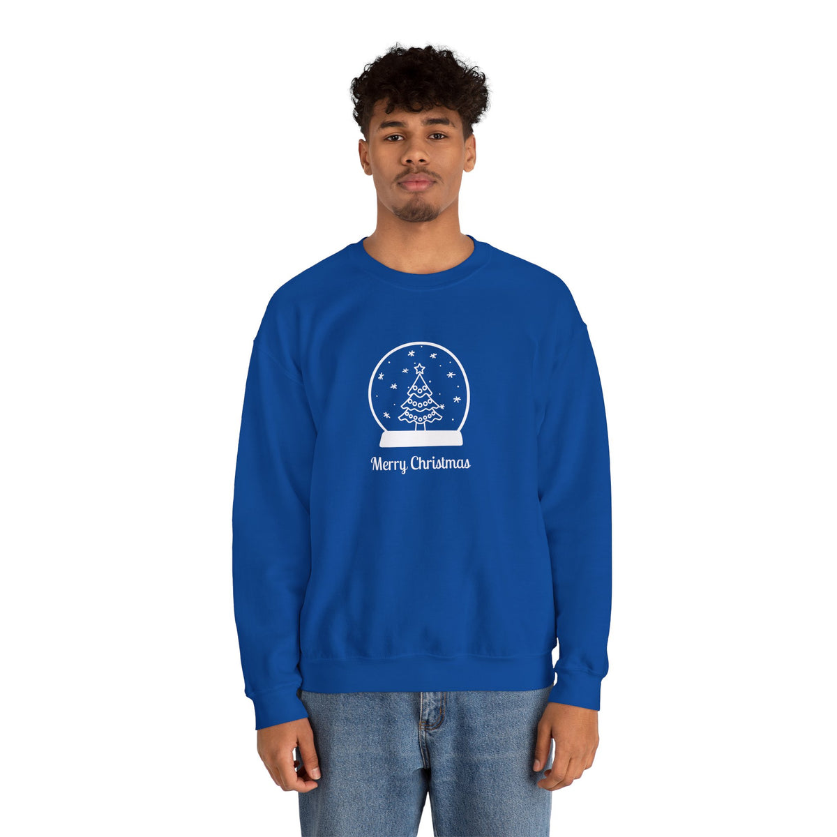 Snow Globe with Merry Christmas 🎄❄️✨ Unisex Heavy Blend Crewneck Sweatshirt