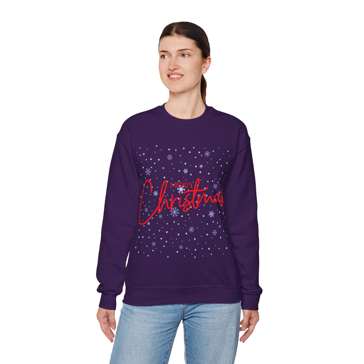 Merry Christmas Snowflakes ❄️🎄✨ Unisex Heavy Blend Crewneck Sweatshirt