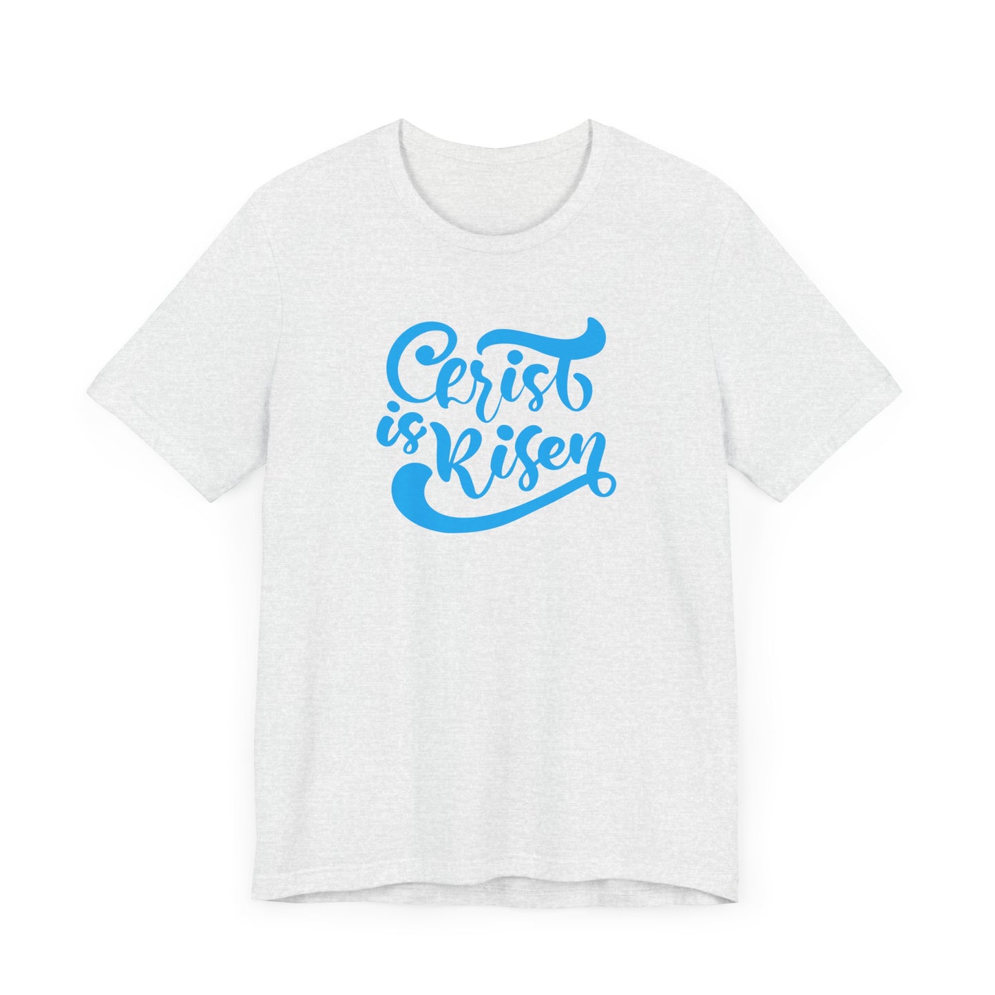 Unisex Jersey Short Sleeve Tee Easter 'Christ is Risen' Blue Print