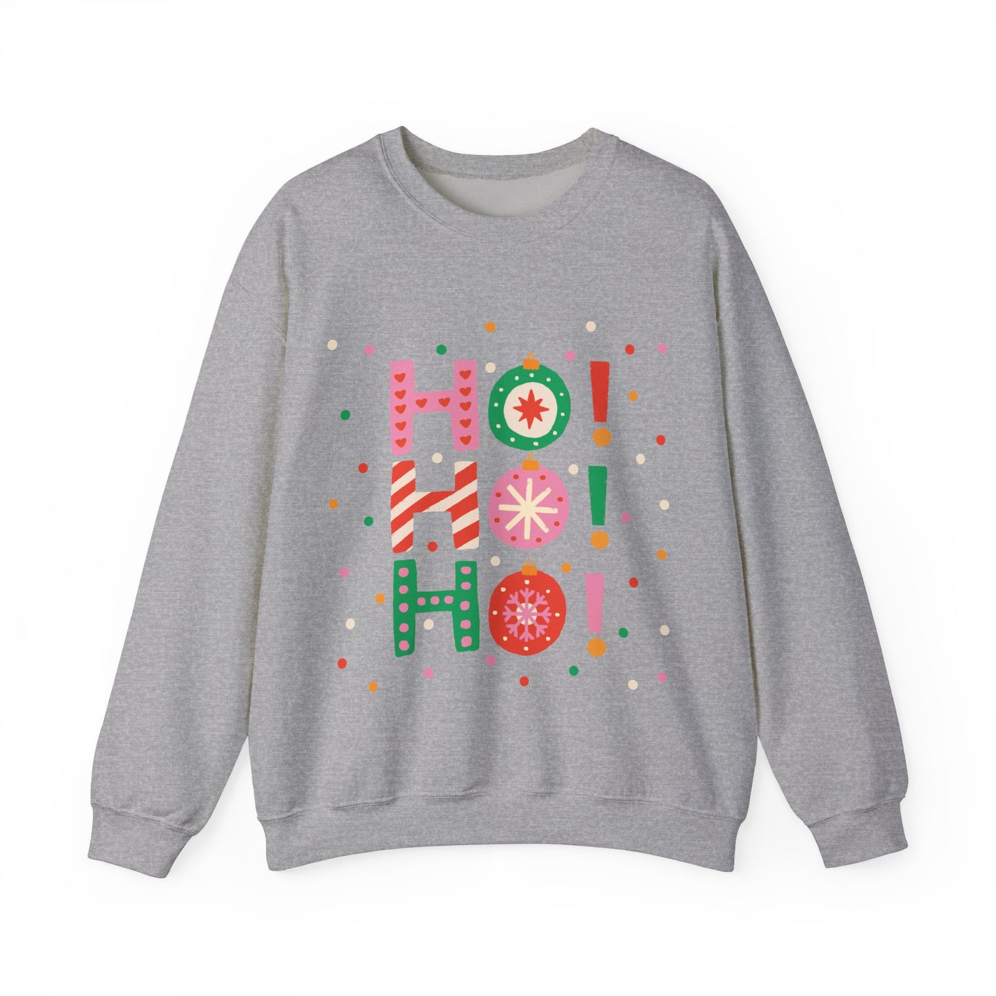 Unisex Heavy Blend Crewneck Sweatshirt Colorful Ho Ho Ho version 2 🎅✨