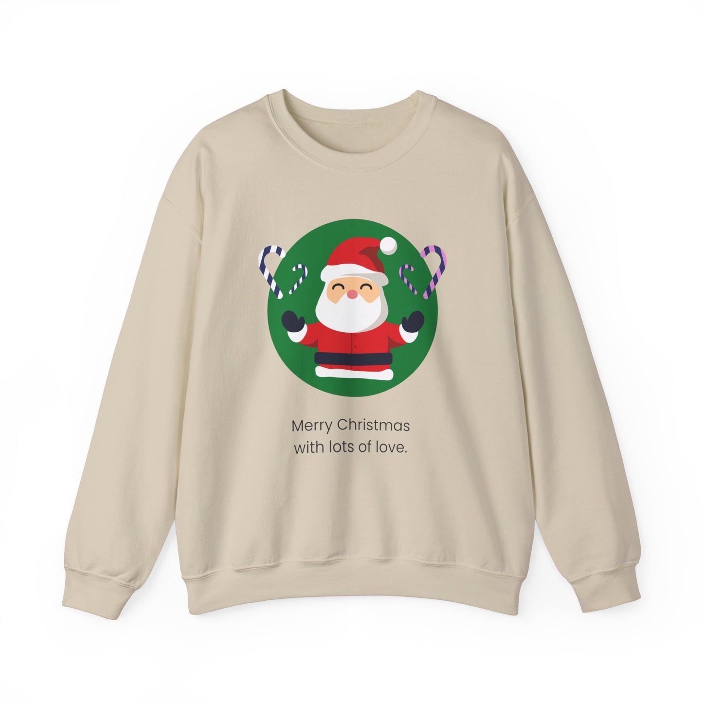 Unisex Heavy Blend Crewneck Sweatshirt Merry Christmas With Lots Of Love 🎅❤️🍭