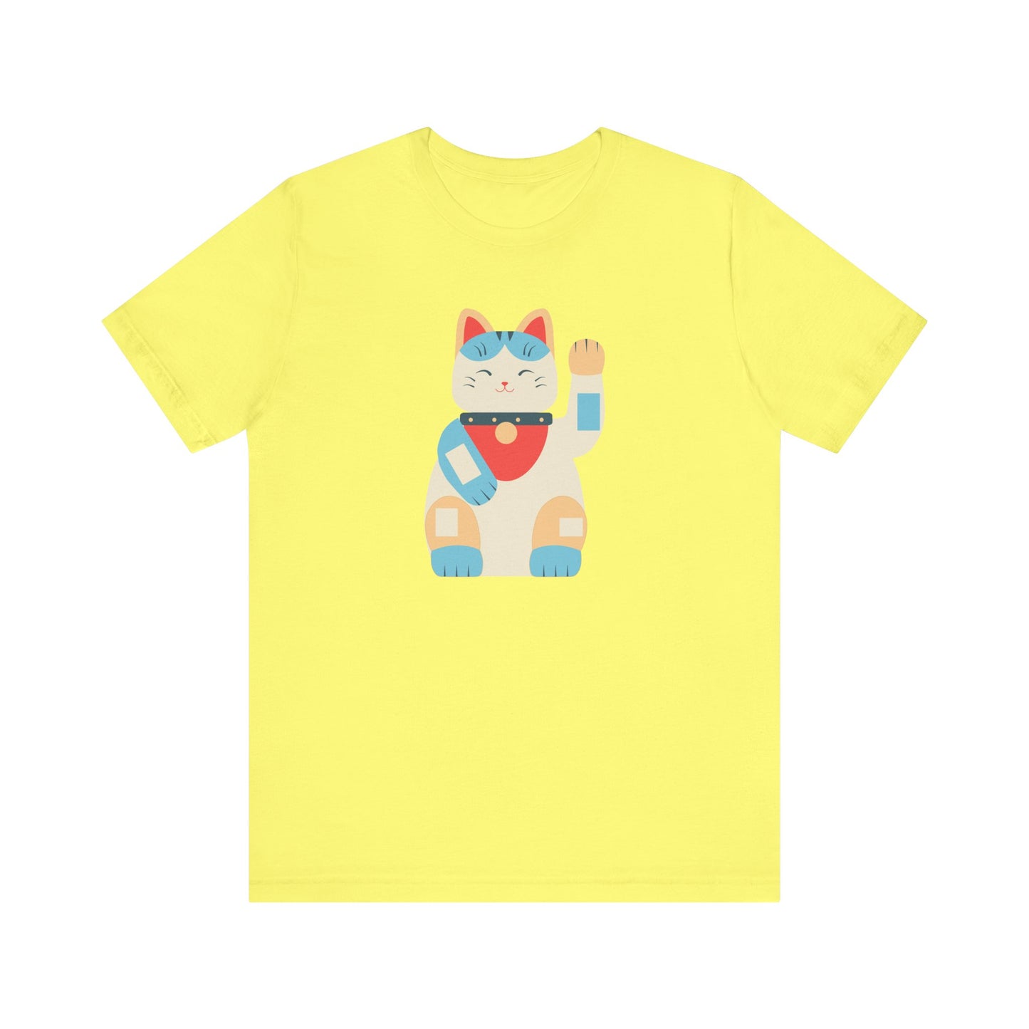 Unisex Jersey Short Sleeve Tee Good Vibes With Maneki-Neko Cat